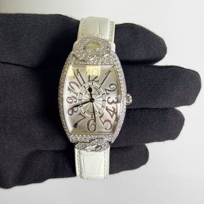Franck Muller Cintrée Curvex 31 mm × 43 mm Silver Arabic Dial Watch Ref# 2852 SC RELIEF HJ