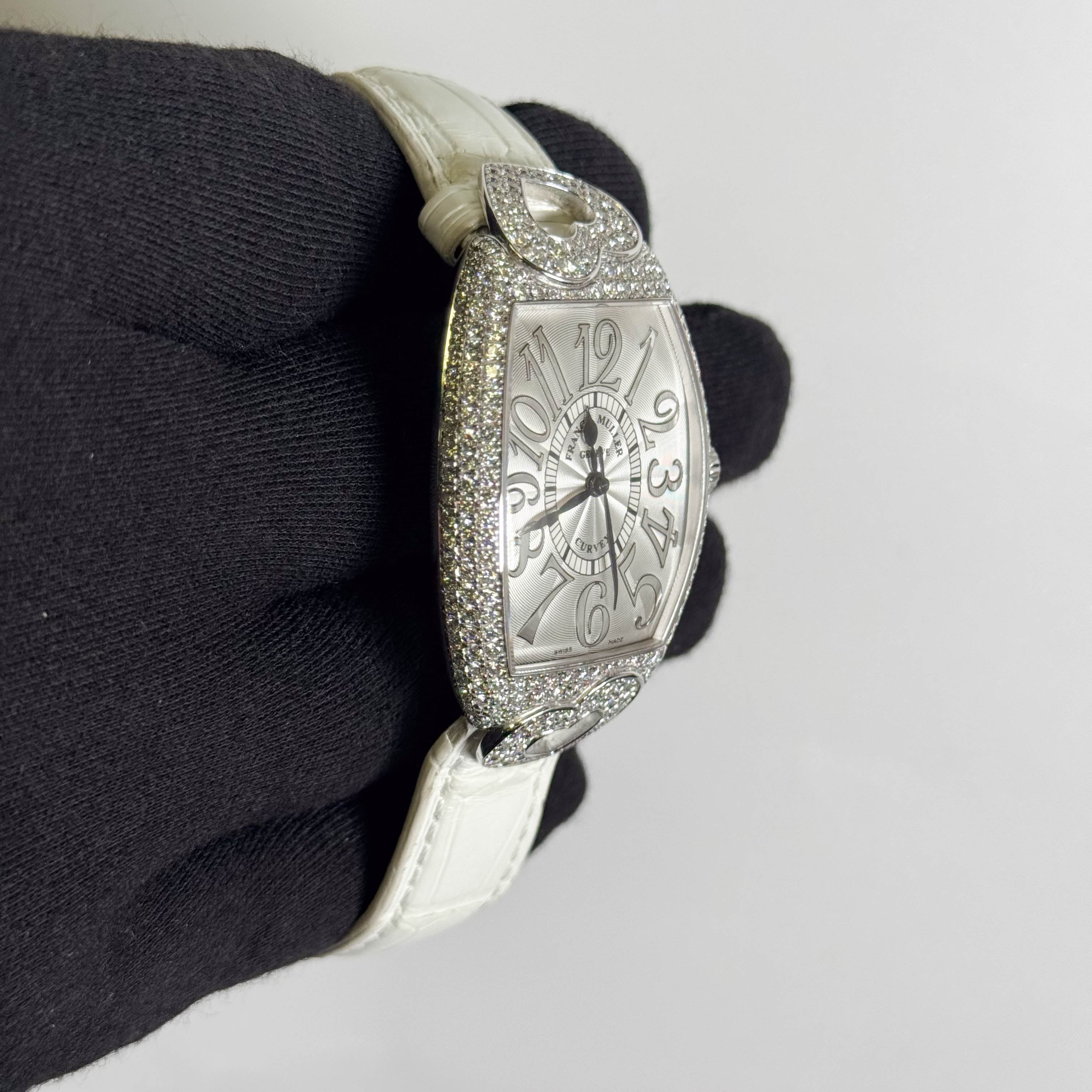 Franck Muller Cintrée Curvex 31 mm × 43 mm Silver Arabic Dial Watch Ref# 2852 SC RELIEF HJ
