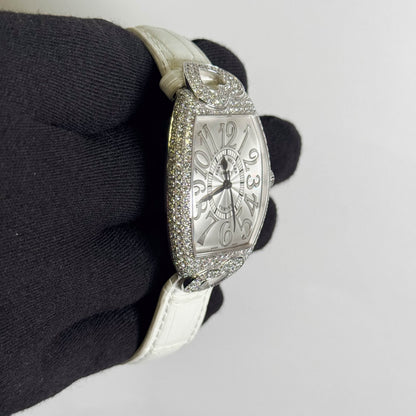 Franck Muller Cintrée Curvex 31 mm × 43 mm Silver Arabic Dial Watch Ref# 2852 SC RELIEF HJ