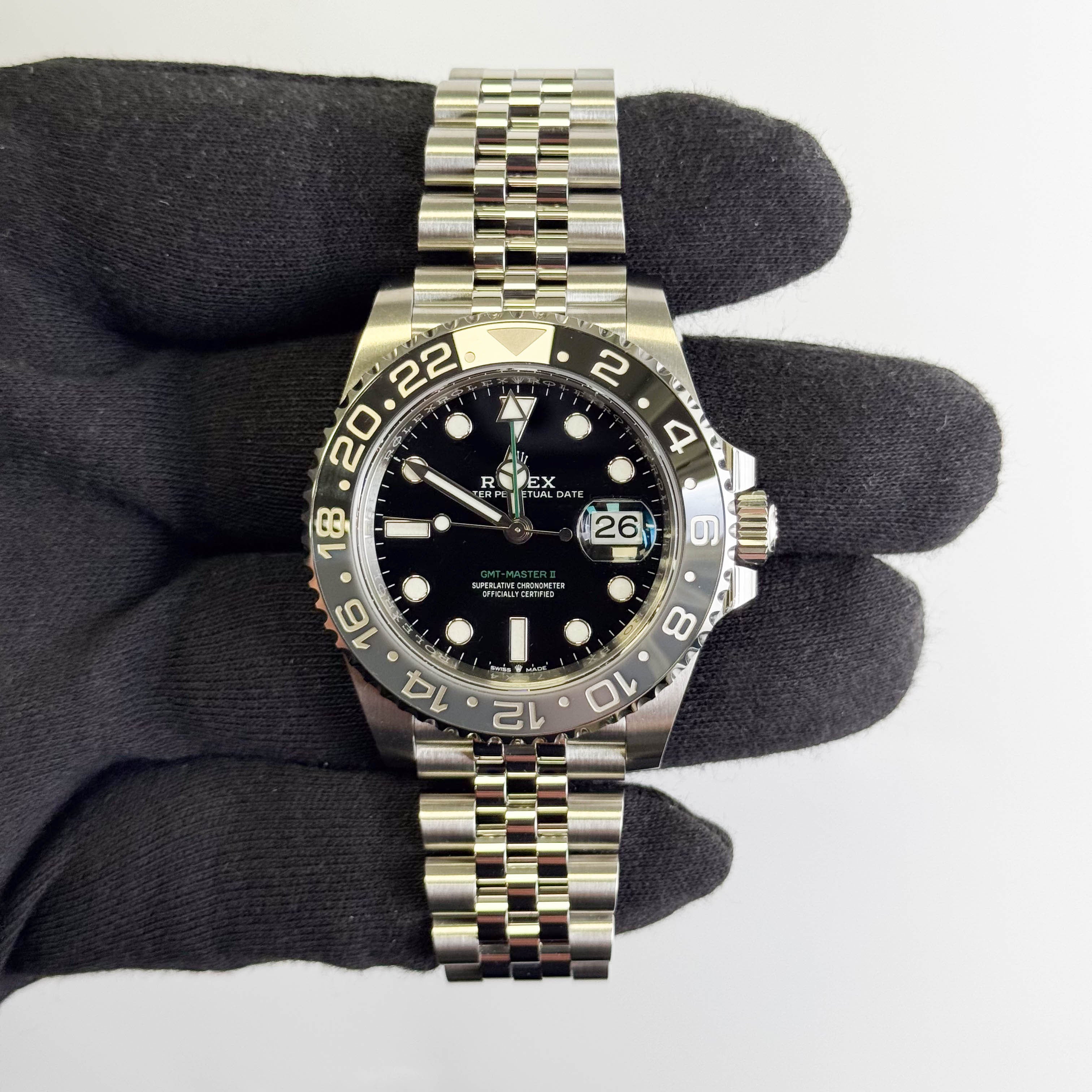 Rolex GMT-Master II 40mm Black Dial Watch Ref# 126710GRNR