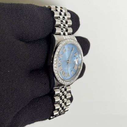 Rolex Datejust 36mm Custom Blue Dial Watch Ref# 16234
