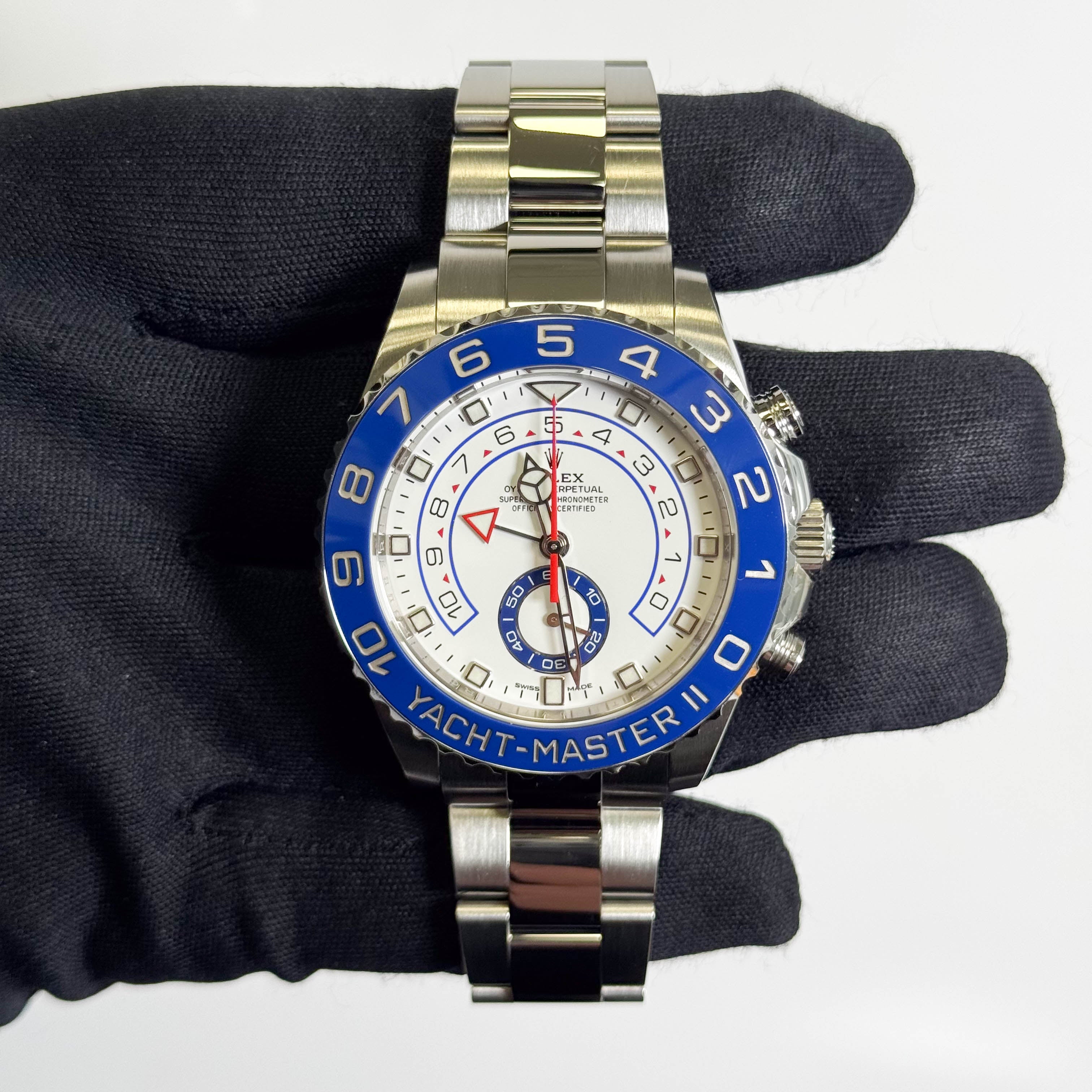 Rolex Yacht-Master II 44mm White Dial Watch Ref# 116680 - Happy Jewelers Fine Jewelry Lifetime Warranty