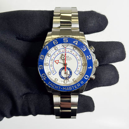 Rolex Yacht-Master II 44mm White Dial Watch Ref# 116680 - Happy Jewelers Fine Jewelry Lifetime Warranty