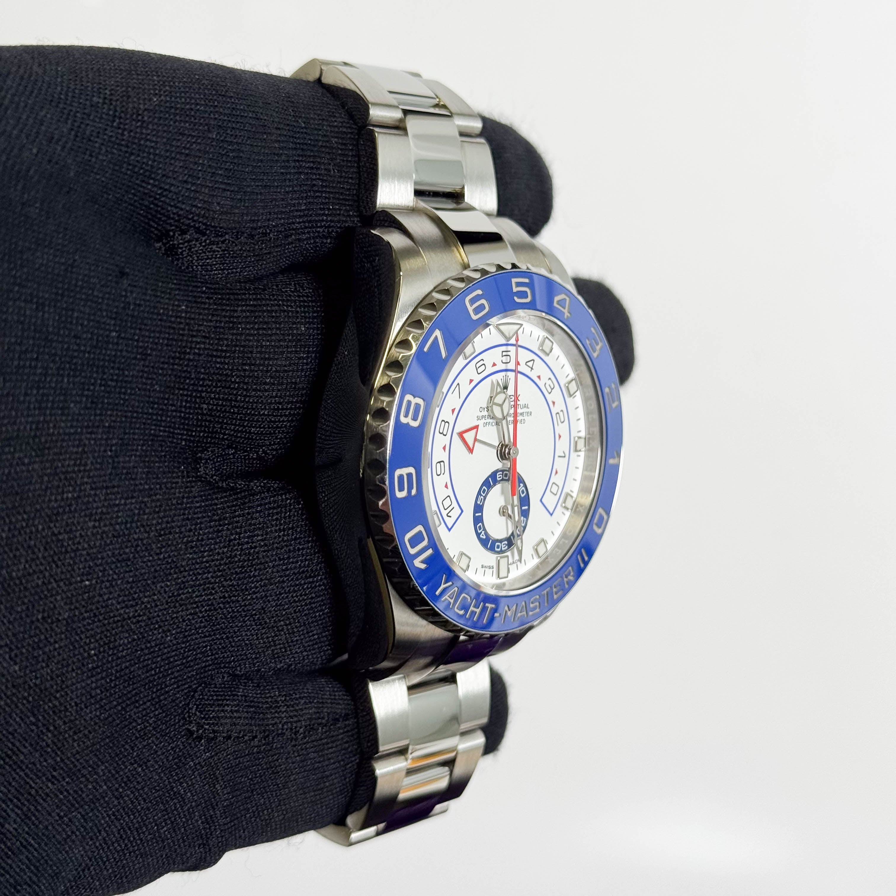 Rolex Yacht-Master II 44mm White Dial Watch Ref# 116680 - Happy Jewelers Fine Jewelry Lifetime Warranty