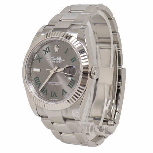 Rolex Mens Datejust Stainless Steel 41mm Wimbledon Dial Watch Reference# 126334 - Happy Jewelers Fine Jewelry Lifetime Warranty