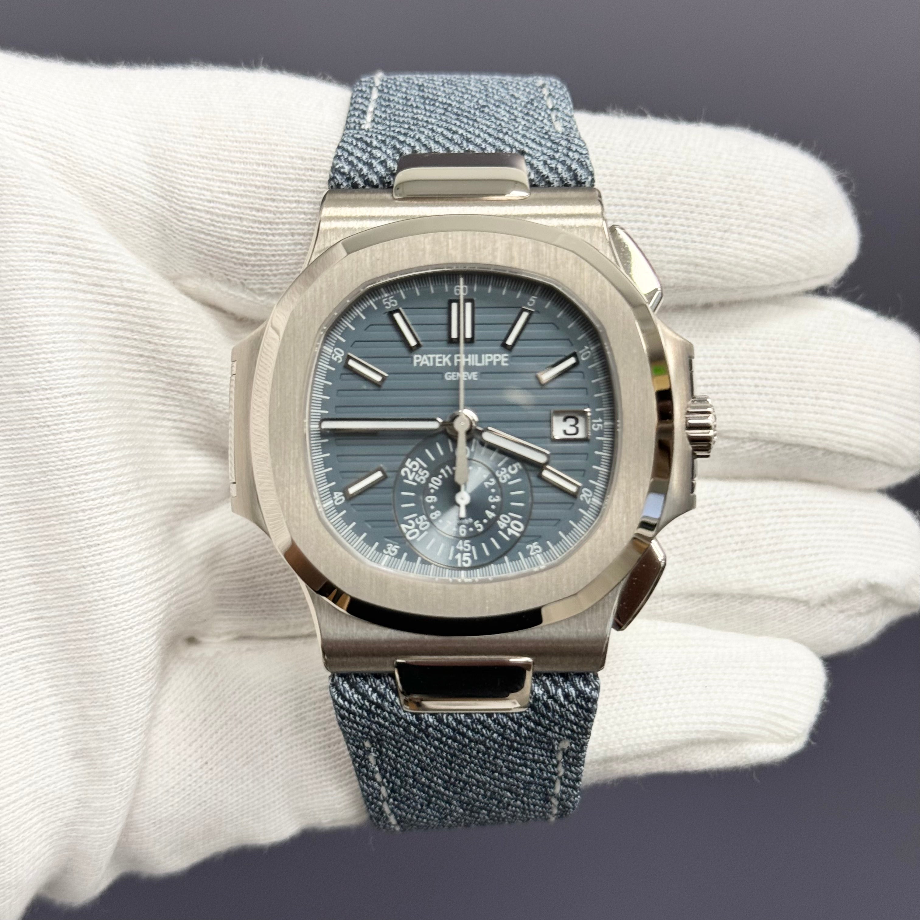 Patek Philippe Nautilus 40.5mm Blue Dial Ref# 5980/60G-001 - Happy Jewelers Fine Jewelry Lifetime Warranty