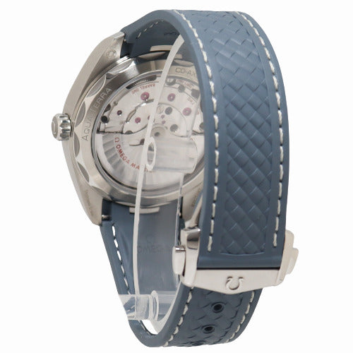 Omega Mens Aqua Terra Stainless Steel 41mm Blue Stick Dial Watch Reference# 220.12.41.21.03.005 - Happy Jewelers Fine Jewelry Lifetime Warranty