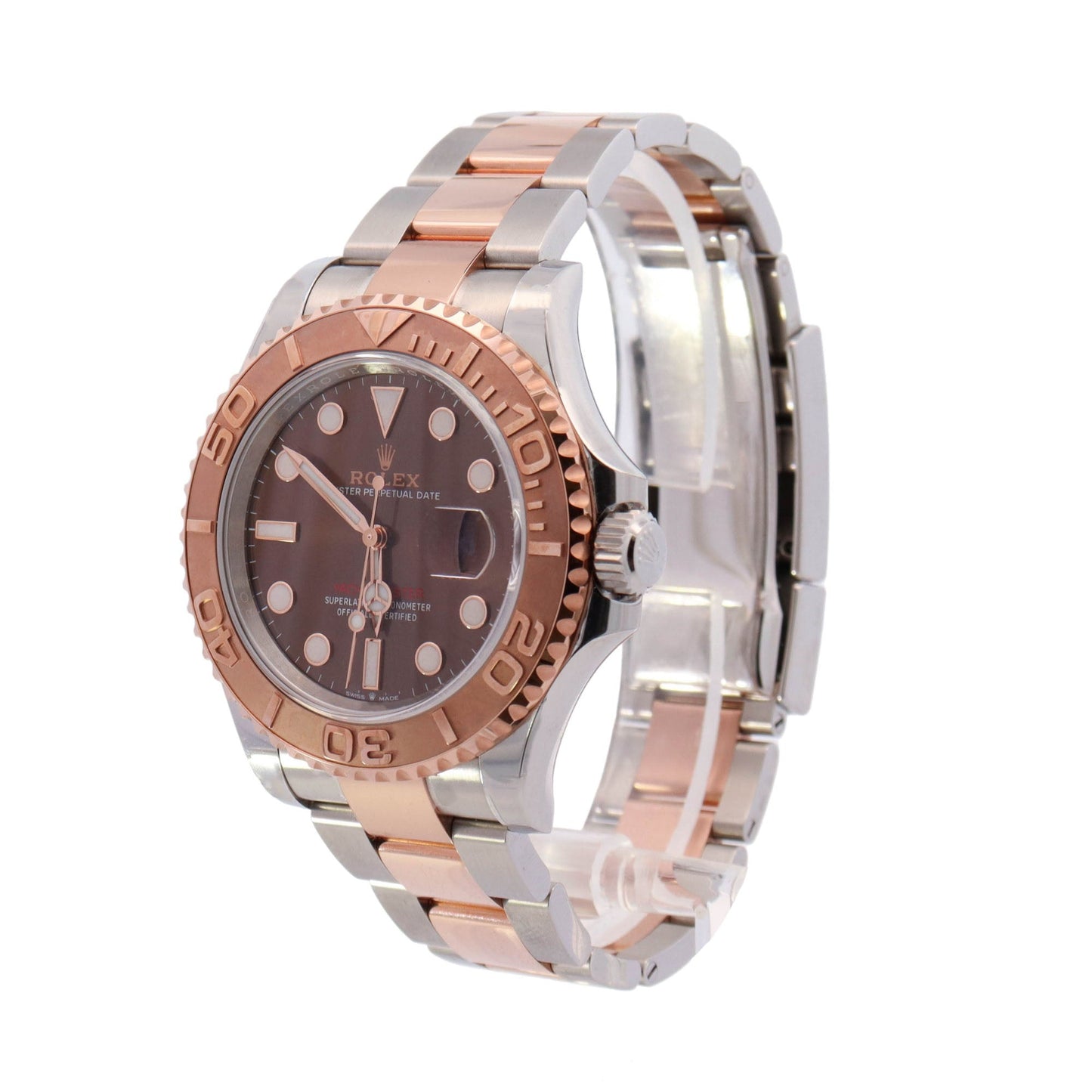 Rolex Yacht Master Two Tone Stainless Steel & Rose Gold 40mm Chocolate Dot Dial Watch Reference# 126621 - Happy Jewelers Fine Jewelry Lifetime Warranty