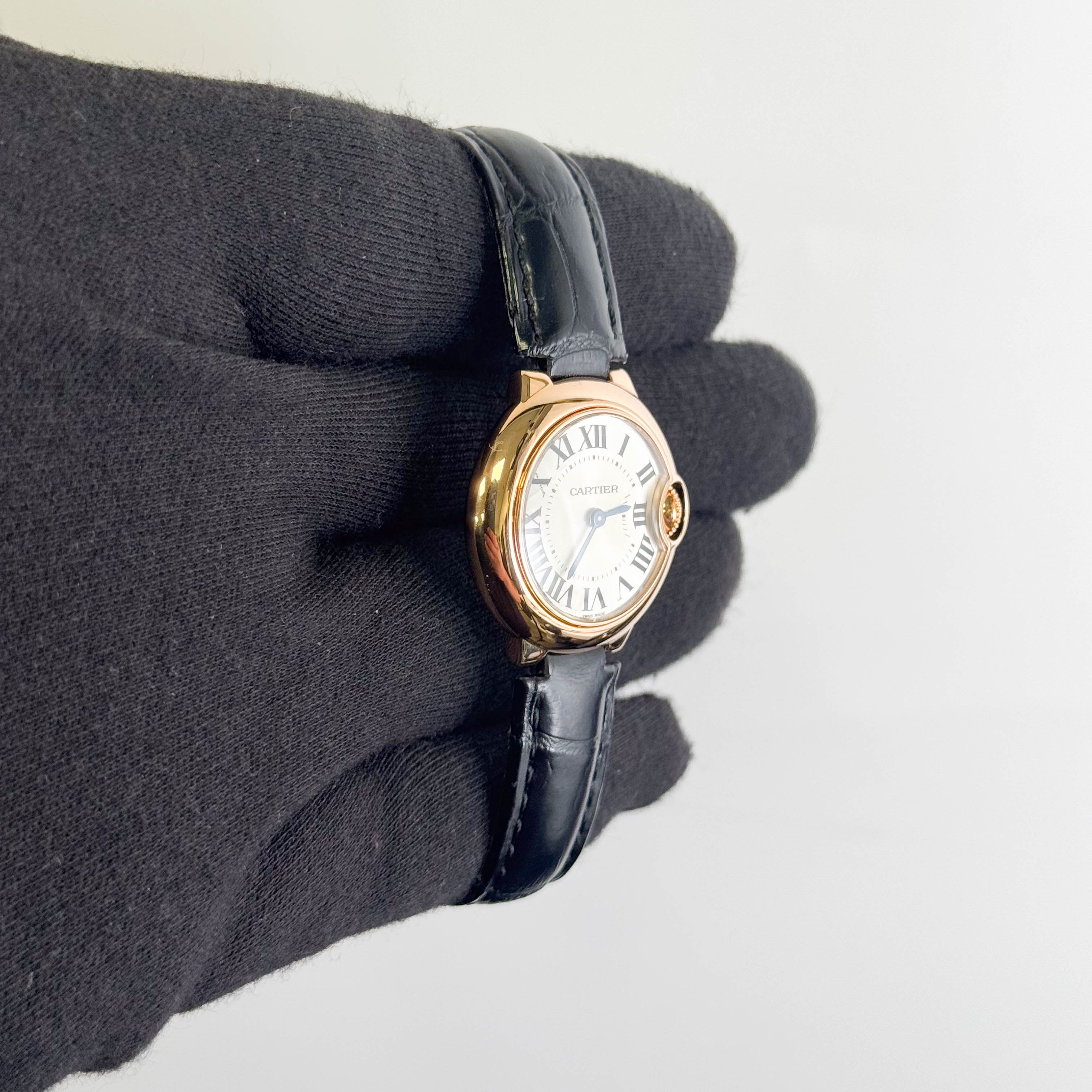 Cartier Ballon Bleu de Rose Gold 28.6mm Silver Dial Watch Ref# W6900256