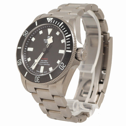 Tudor Mens Pelagos Titanium 39mm Black Dot Dial Watch Reference# 25407N - Happy Jewelers Fine Jewelry Lifetime Warranty