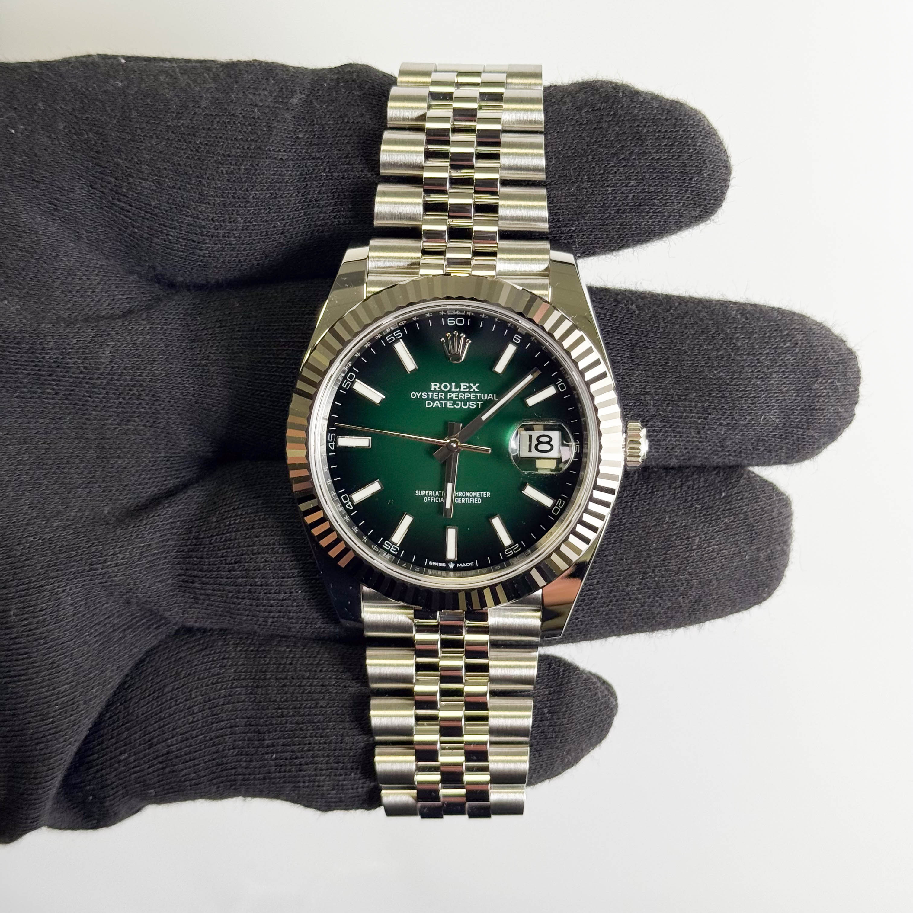 Rolex Datejust 41mm Ombre Green Dial Watch Ref# 126334