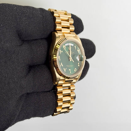 Rolex Day-Date 36mm Green Dial Watch Ref# 128238