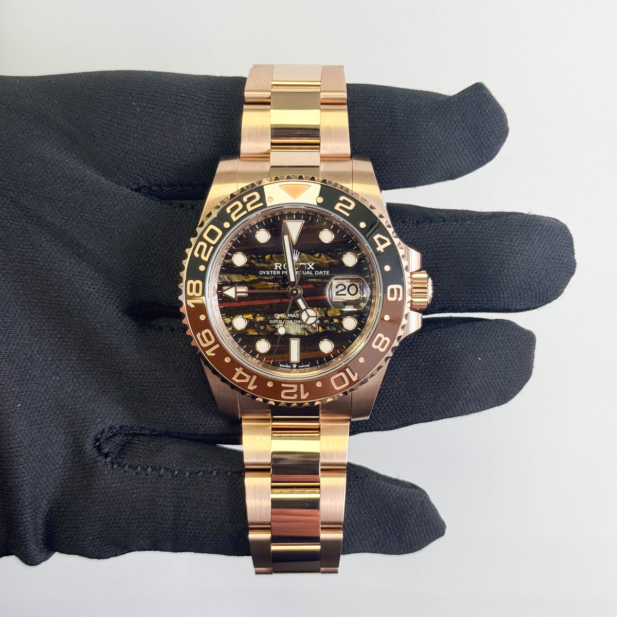Rolex GMT-Master II 40mm "Tiger Iron" Dial Watch Ref# 126715CHNR - Happy Jewelers Fine Jewelry Lifetime Warranty