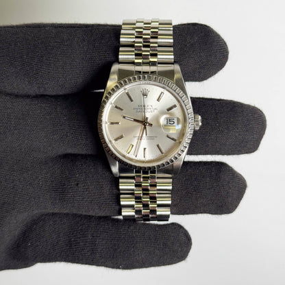Rolex Datejust 36mm Silver Dial Watch Ref# 16220