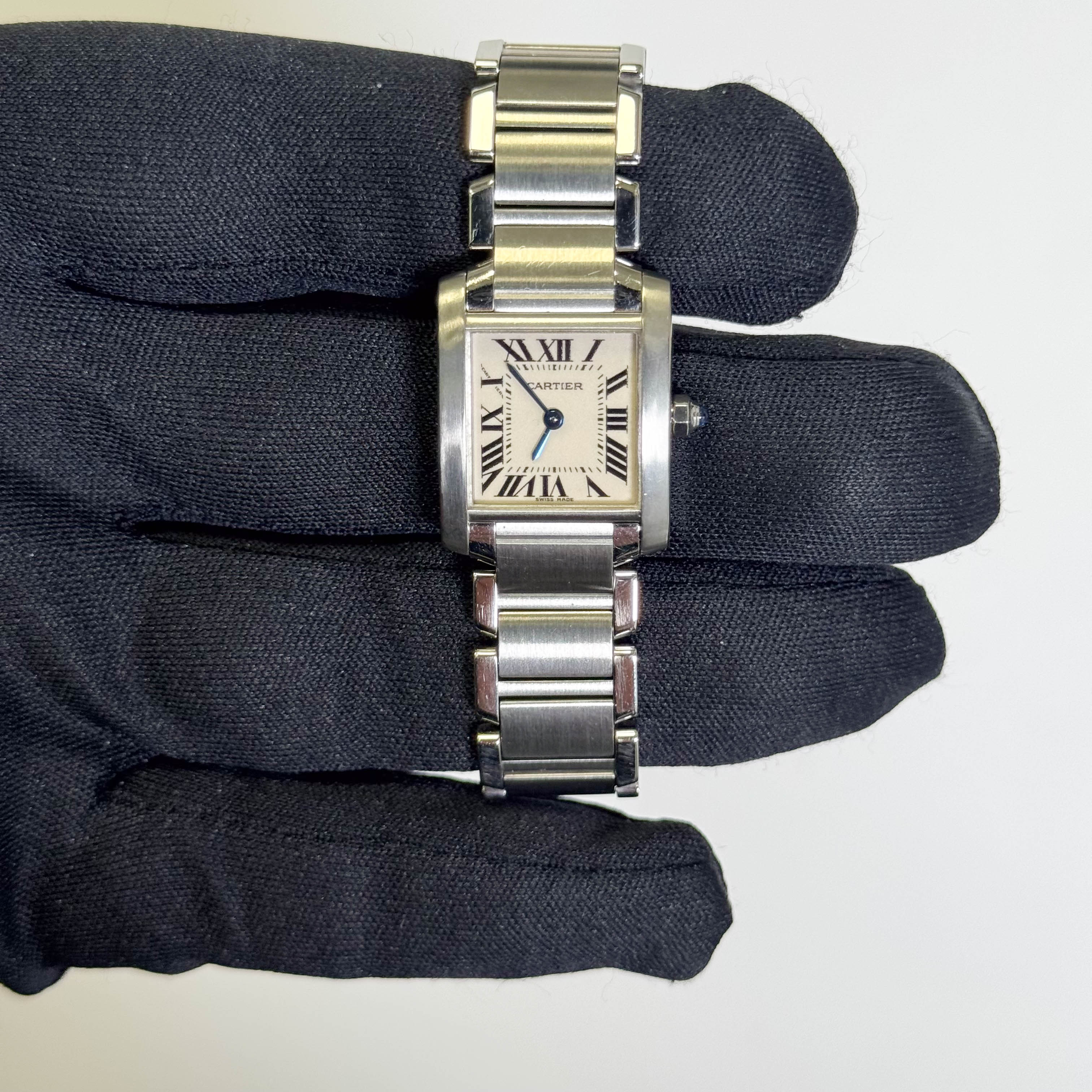 Cartier Tank Stainless Steel 20mm Ivory Dial Watch Ref# W51008Q3 - Happy Jewelers Fine Jewelry Lifetime Warranty