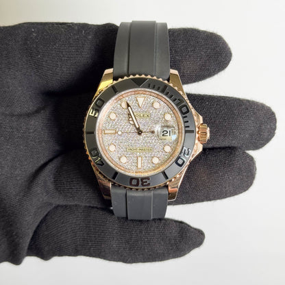 Rolex Yacht-Master 40mm Factory Pave Dial Watch Ref# 126655