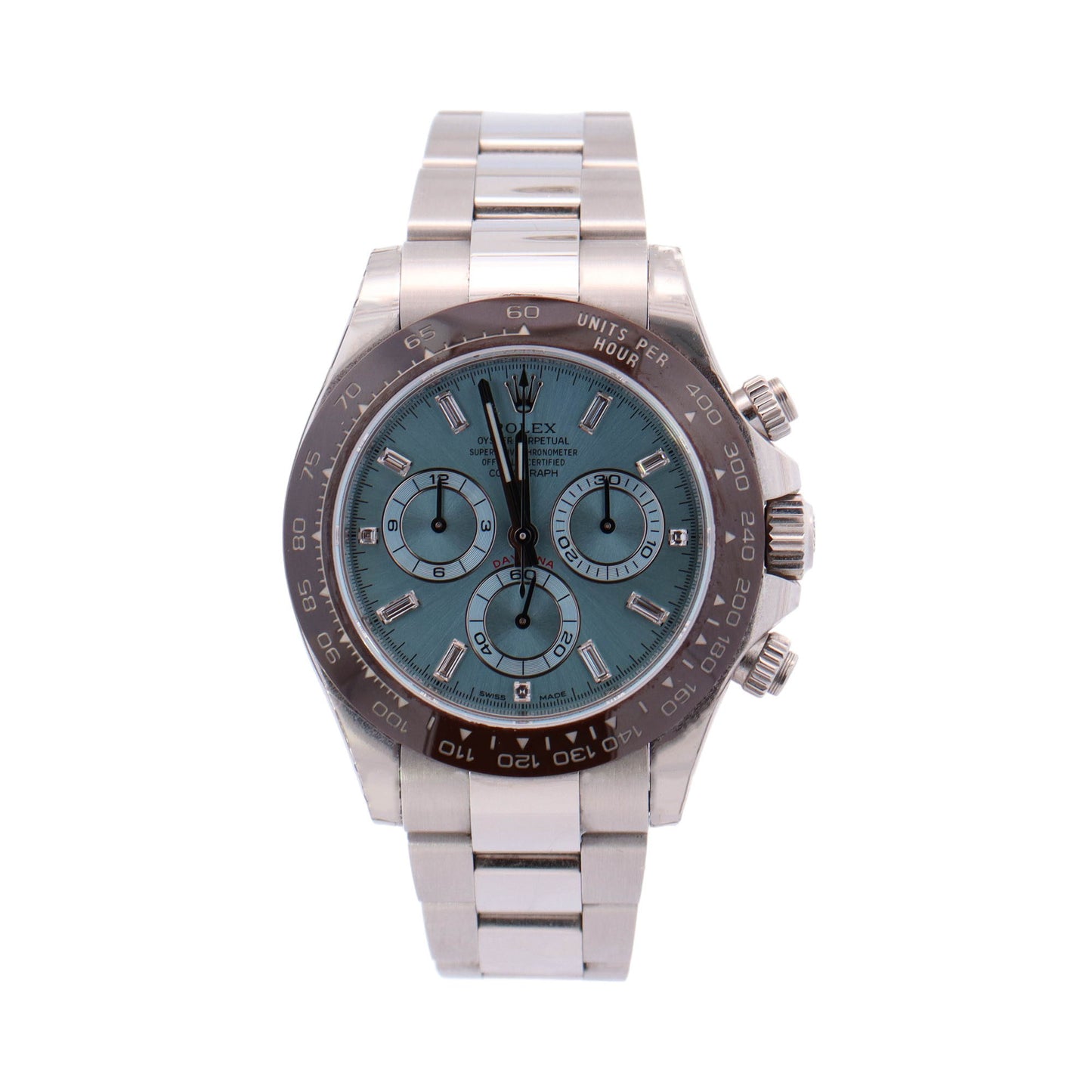 Rolex Daytona Platinum 40mm Ice Blue Chronograph Dial Watch Reference# 116506 - Happy Jewelers Fine Jewelry Lifetime Warranty