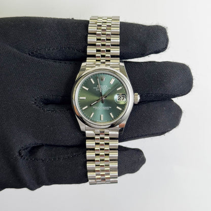 Rolex Datejust 31mm Mint Green Dial Watch Ref# 278240 - Happy Jewelers Fine Jewelry Lifetime Warranty