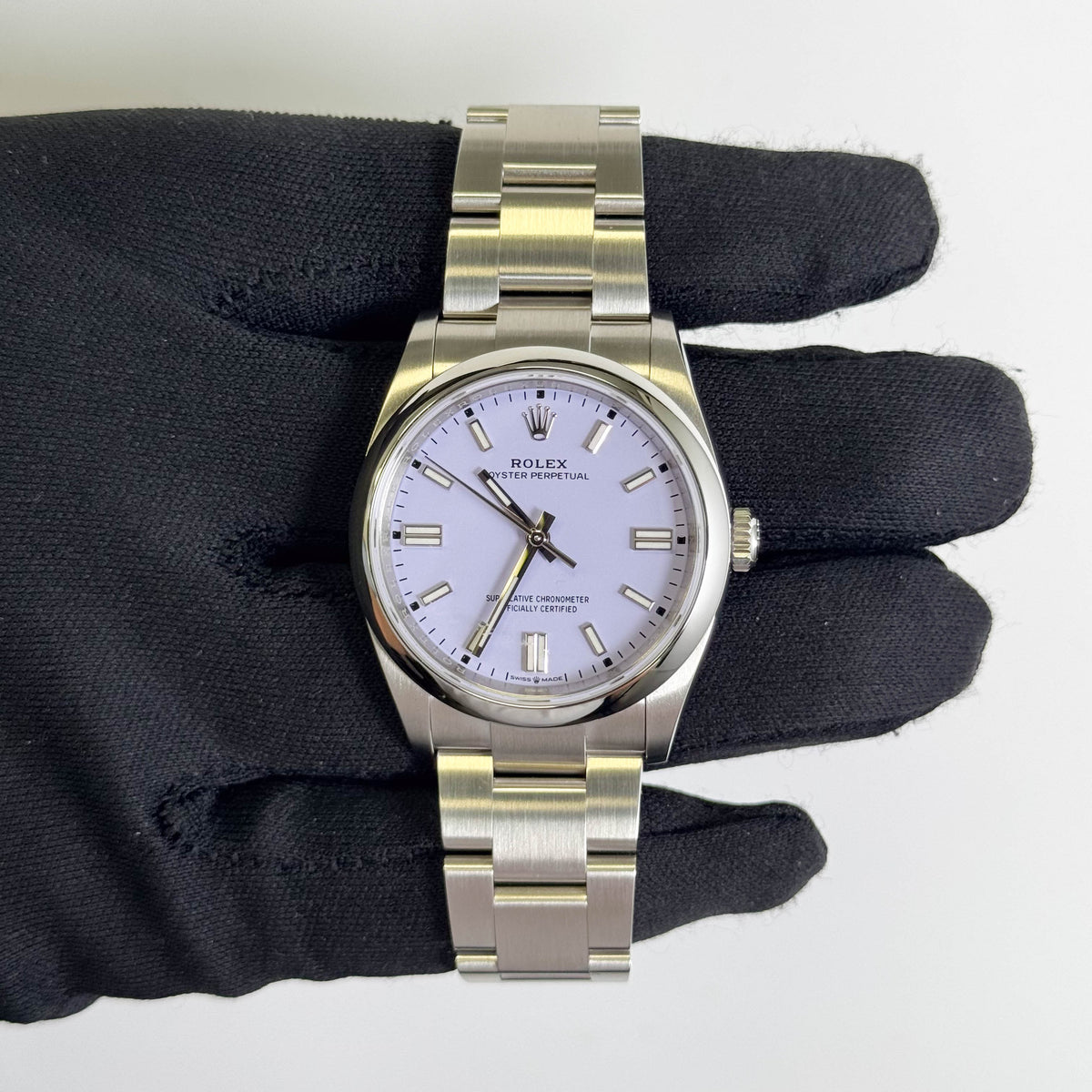 Rolex Oyster Perpetual 36mm Lavender Dial Watch Ref# 126000 - Happy Jewelers Fine Jewelry Lifetime Warranty