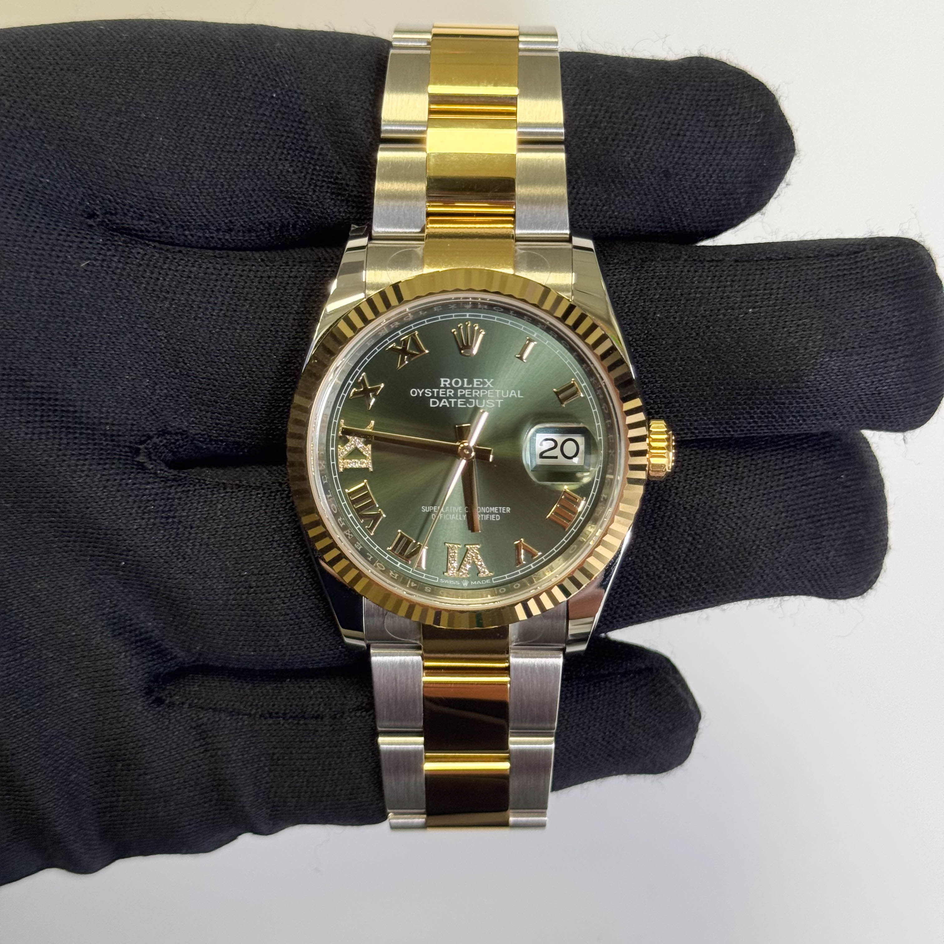 Rolex Datejust 36mm Olive Green Roman Dial Ref# 126233