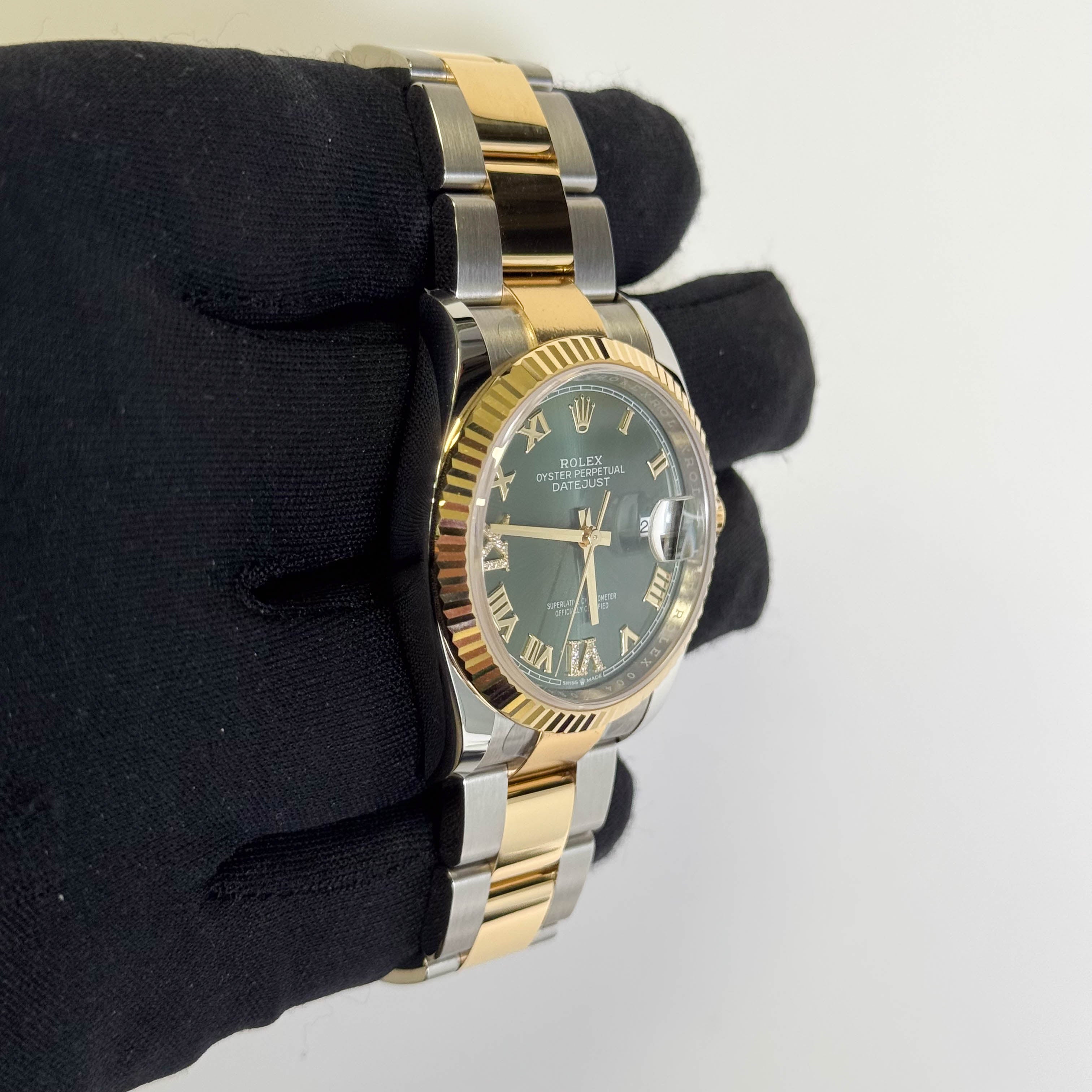 Rolex Datejust 36mm Olive Green Roman Dial Ref# 126233