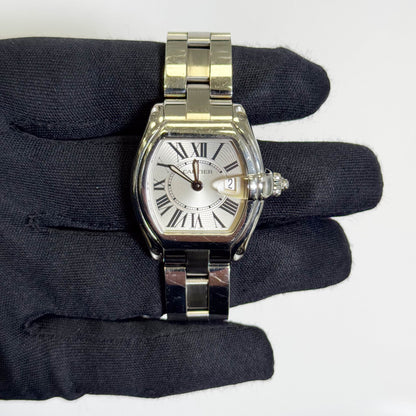 Cartier Roadster Stainless Steel 31mm Silver Dial Watch Ref# W62016V3 - Happy Jewelers Fine Jewelry Lifetime Warranty