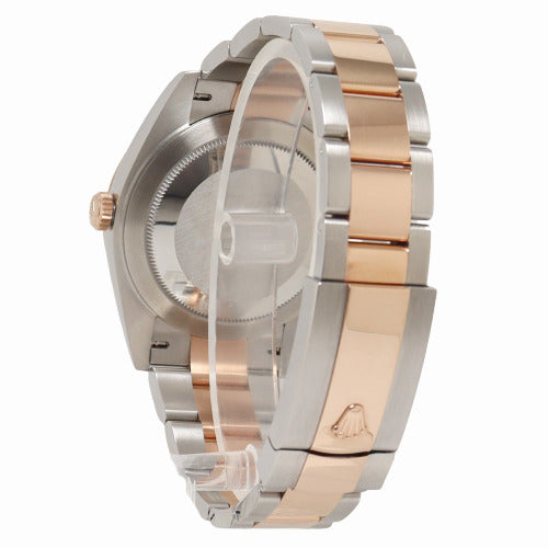 Rolex Men's Datejust Everose & Stainless Steel 41mm White MOP Diamond Dial Watch Reference# 539G80F5 - Happy Jewelers Fine Jewelry Lifetime Warranty