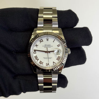 Rolex Datejust 41mm White Roman Dial Ref# 126334