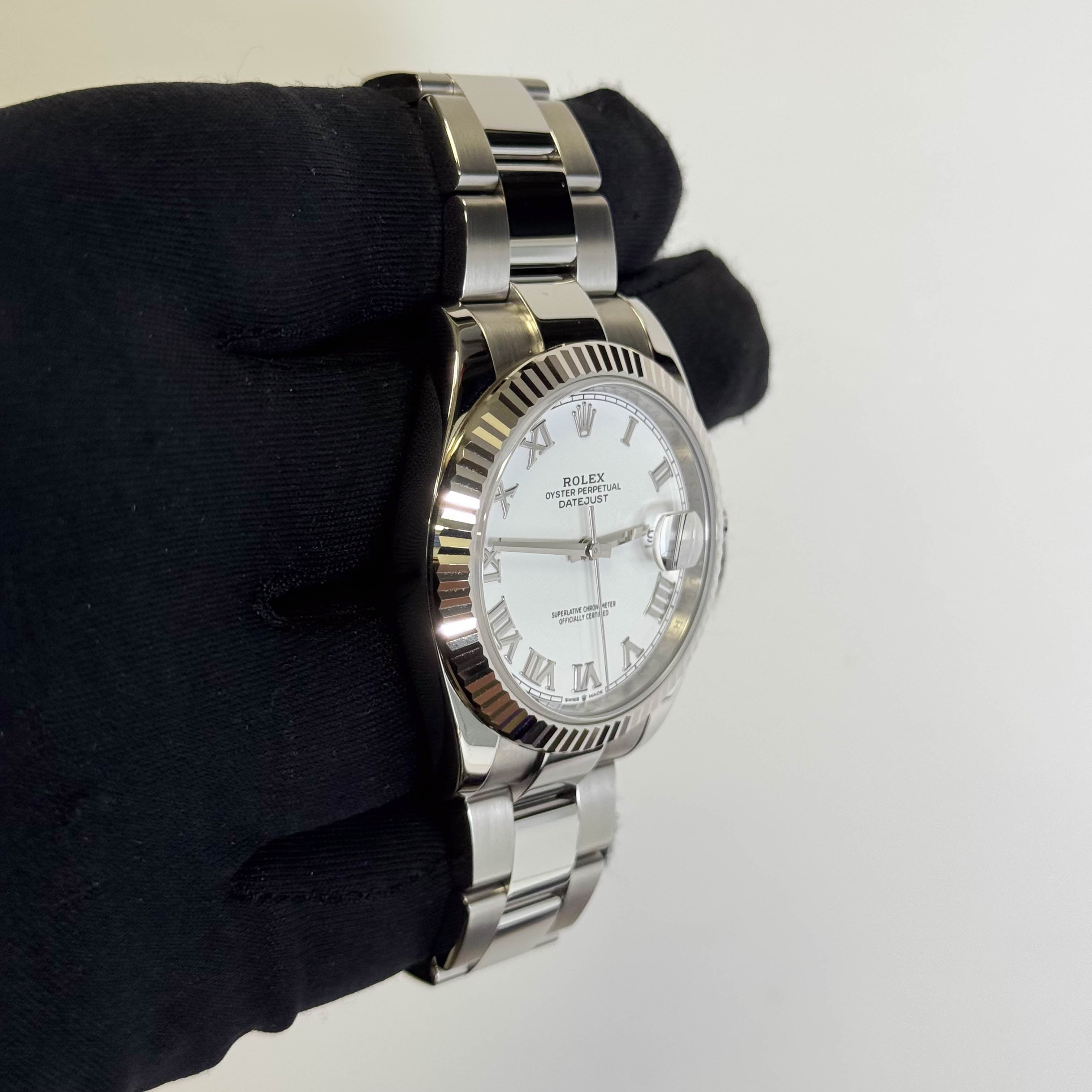 Rolex Datejust 41mm White Roman Dial Ref# 126334