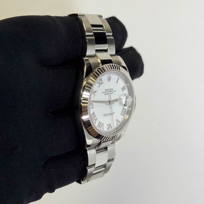 Rolex Datejust 41mm White Roman Dial Ref# 126334