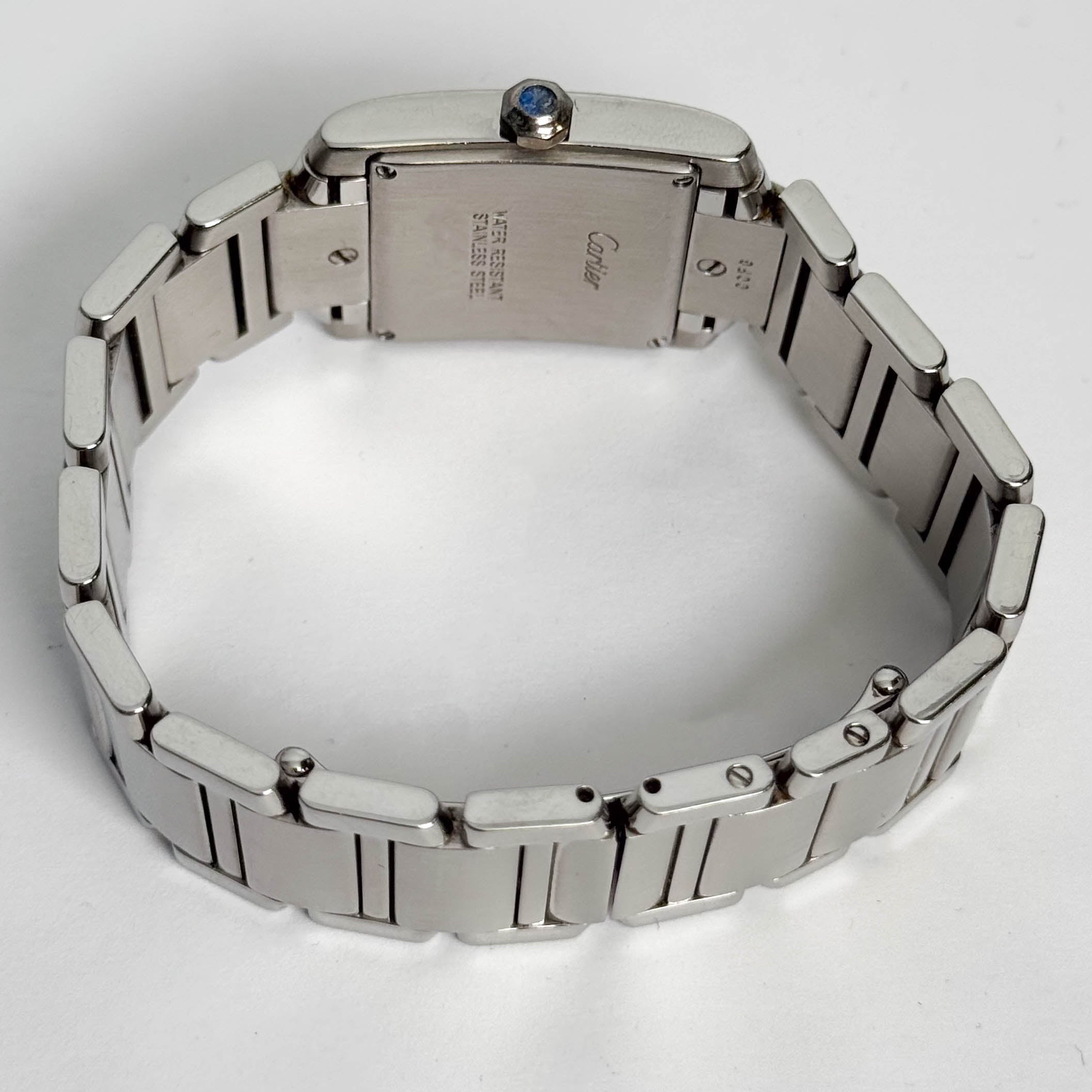 Cartier Tank Stainless Steel 25mm White/Ivory Dial Watch Ref# W51011Q3 - Happy Jewelers Fine Jewelry Lifetime Warranty