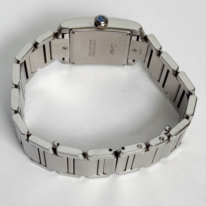 Cartier Tank Stainless Steel 25mm White/Ivory Dial Watch Ref# W51011Q3 - Happy Jewelers Fine Jewelry Lifetime Warranty