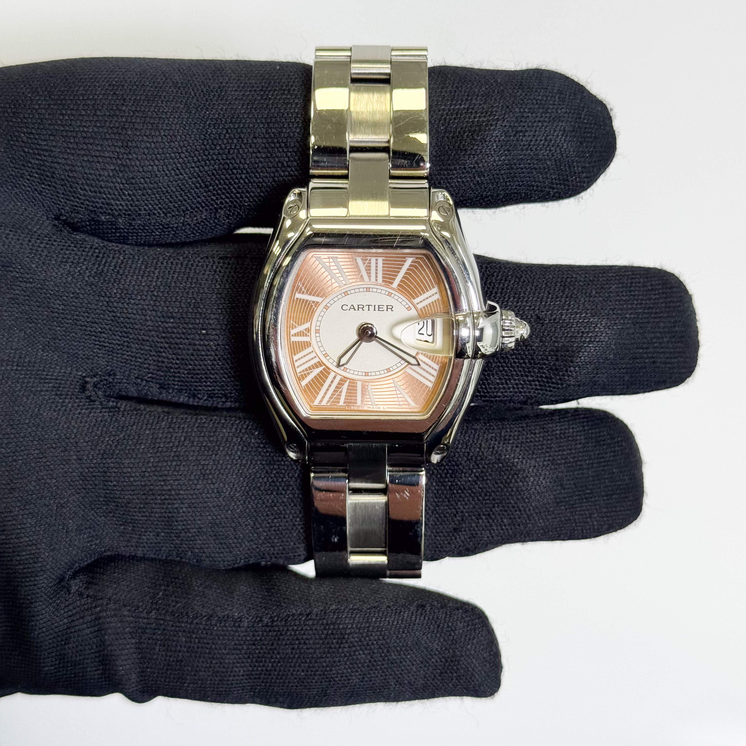 Cartier Roadster 30mm Pink Dial Watch Ref# W62054V3 - Happy Jewelers Fine Jewelry Lifetime Warranty