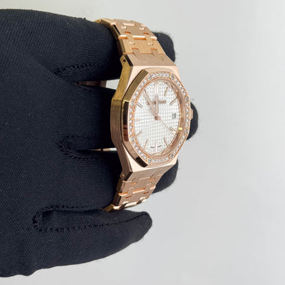 Audemars Piguet Royal Oak 37mm White Dial Watch Ref# 15551OR.ZZ.1356OR.04 - Happy Jewelers Fine Jewelry Lifetime Warranty