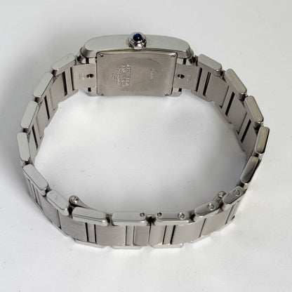 Cartier Tank Stainless Steel 25mm White/Ivory Dial Watch Ref# W51011Q3 - Happy Jewelers Fine Jewelry Lifetime Warranty