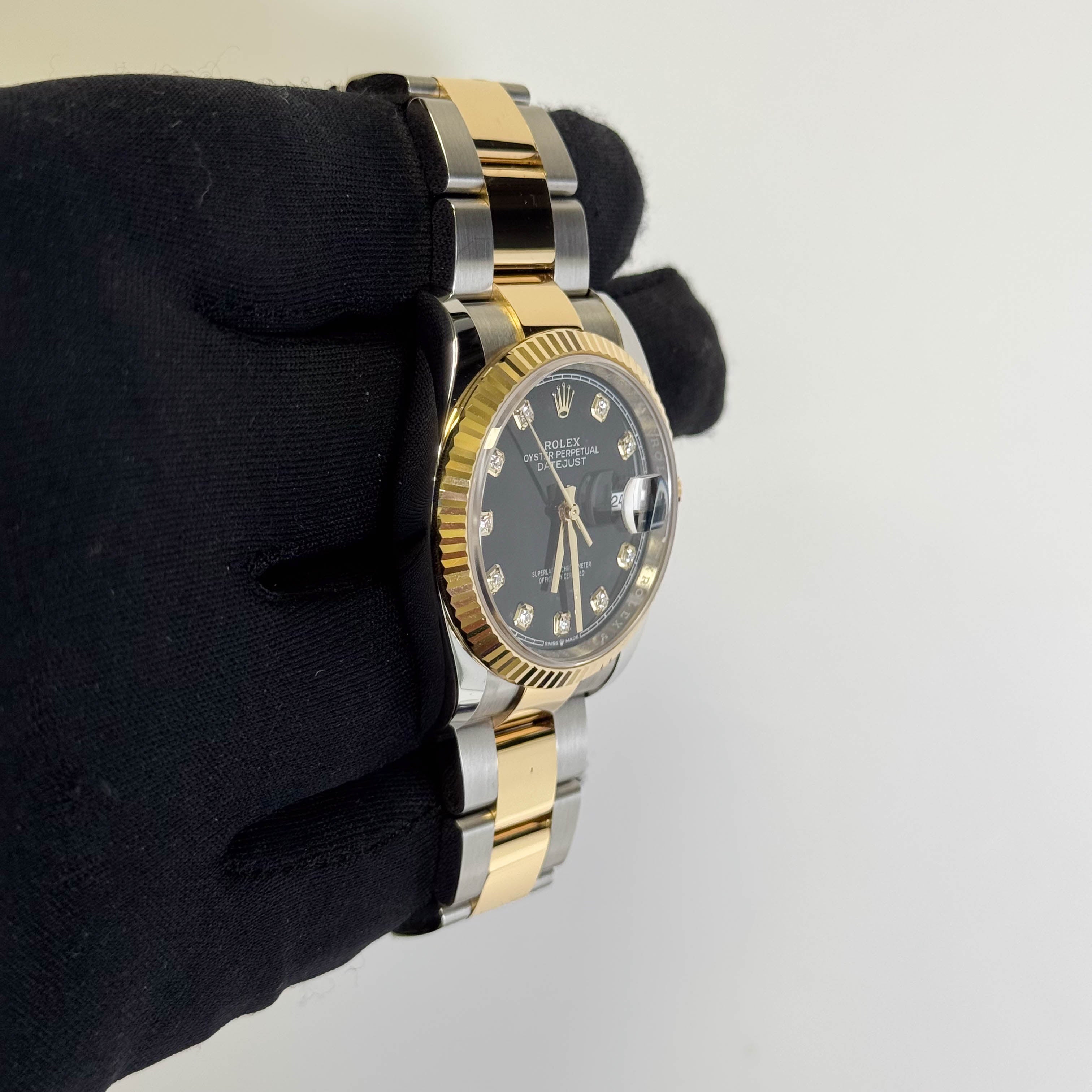 Rolex Datejust 36mm Black Diamond Dial Watch Ref# 126233