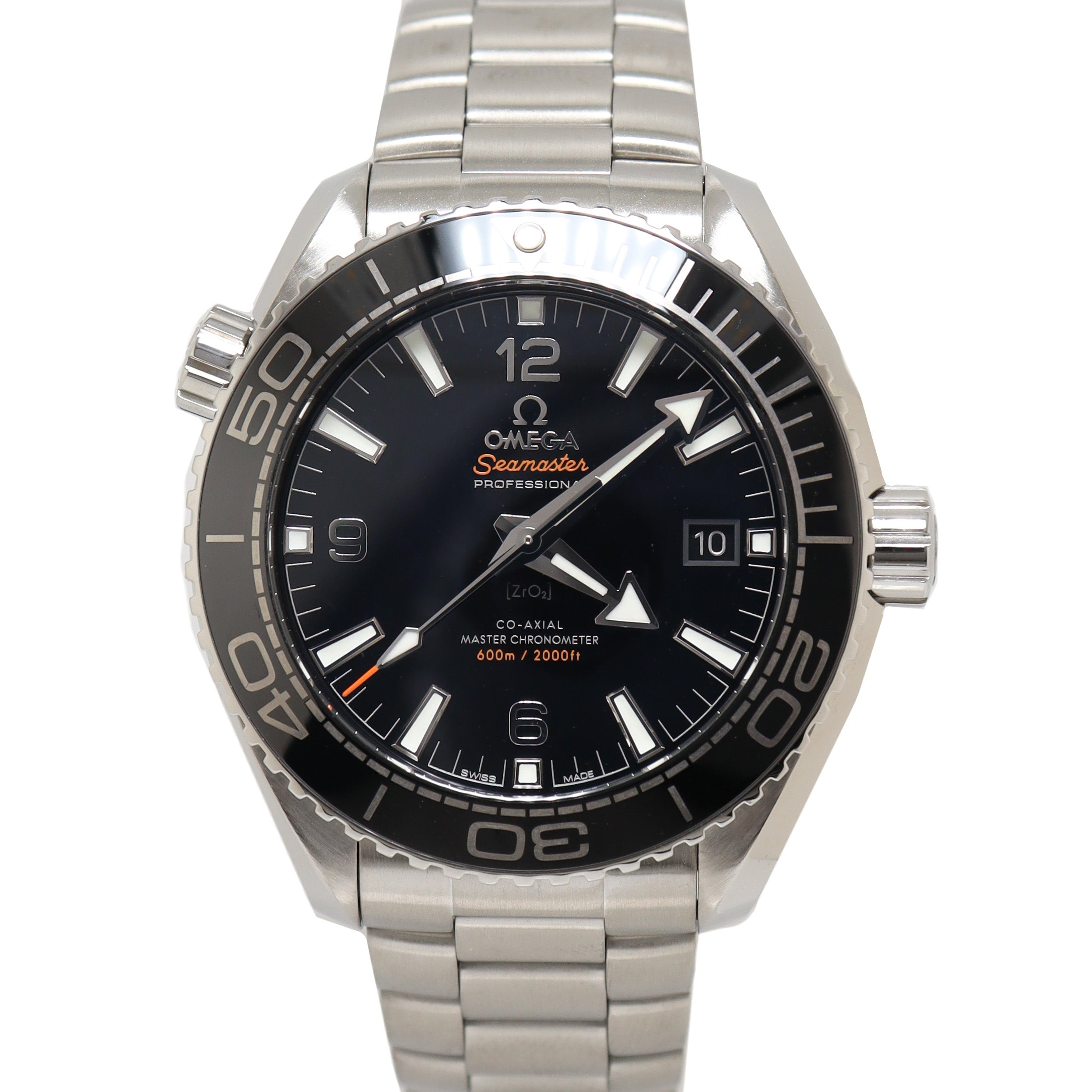 Omega Seamaster Stainless Steel 43.5mm Black Stick & Arabic Dial Watch Reference #: 215.30.44.21.01.001 - Happy Jewelers Fine Jewelry Lifetime Warranty