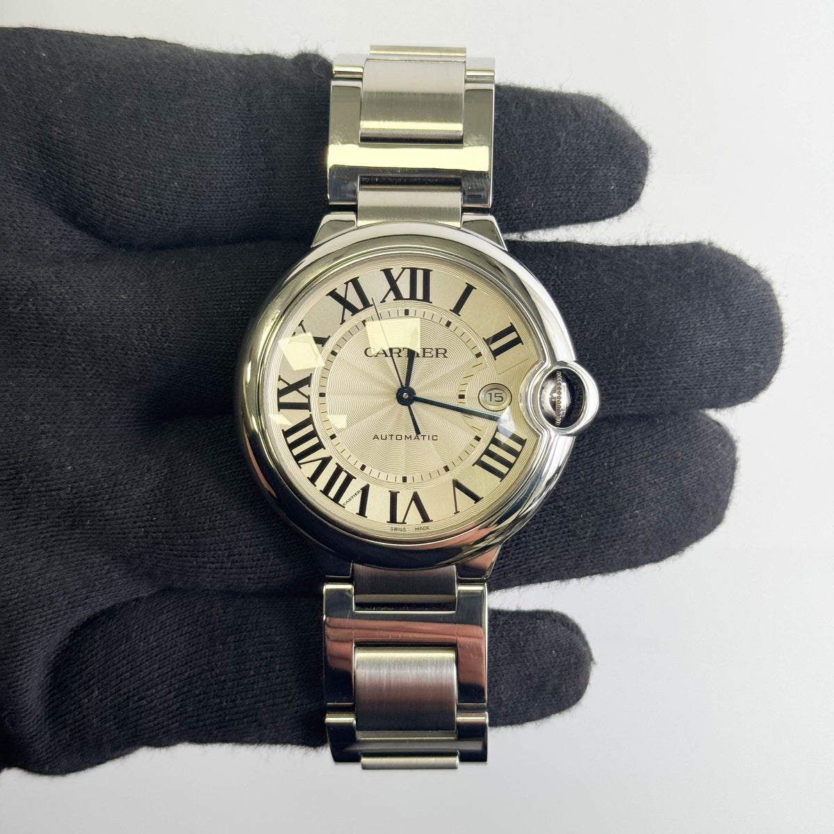 Cartier Ballon Bleu 42mm Silver Dial Watch Ref# W69012Z4