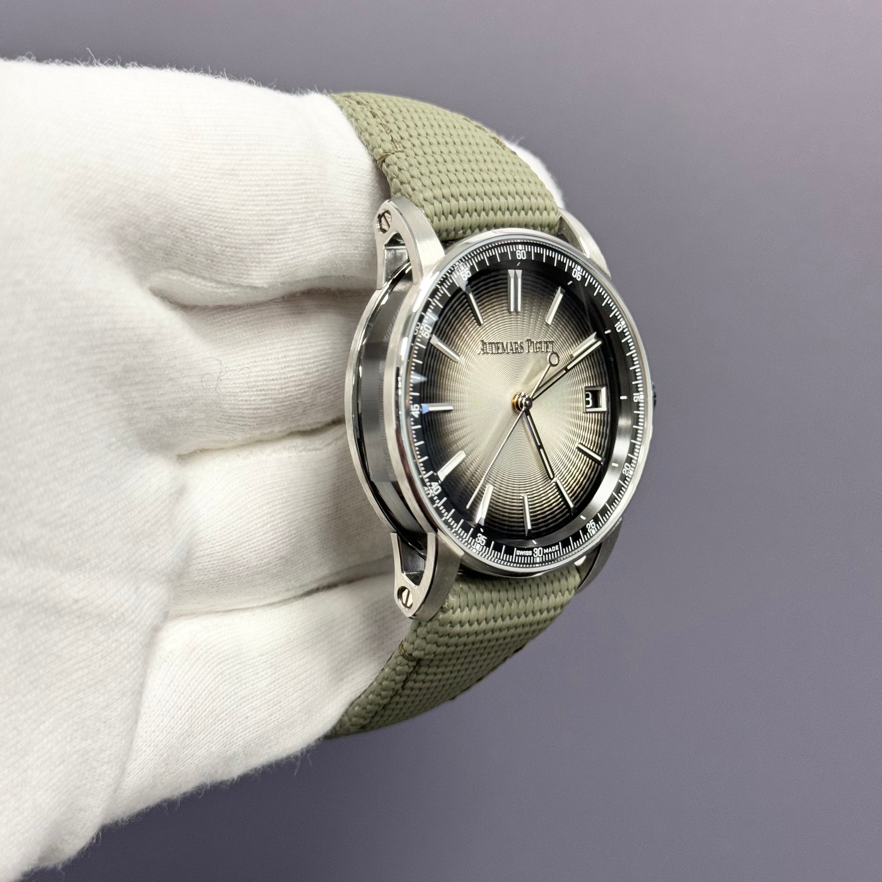 Audemars Piguet Code 11.59 41mm Smoke Beige Dial Watch Ref# 15210QT.OO.A064KB.01 - Happy Jewelers Fine Jewelry Lifetime Warranty