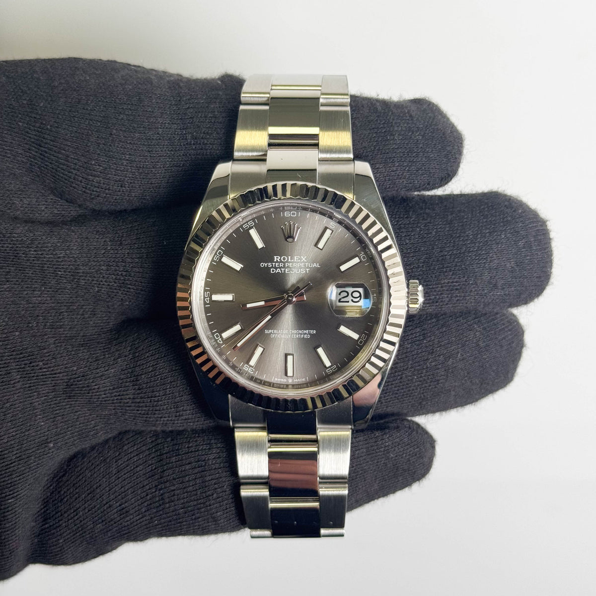 Rolex Datejust 41mm Rhodium Dial Watch Ref# 126334