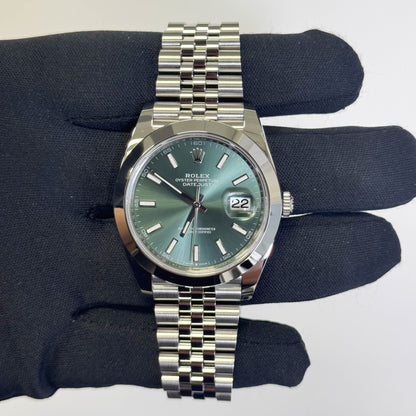 Rolex Datejust 41mm Green Dial Watch Ref# 126300 - Happy Jewelers Fine Jewelry Lifetime Warranty