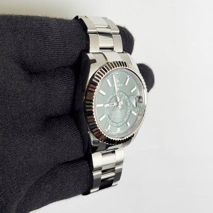 Rolex Sky-Dweller 42mm Green Dial Watch Ref# 336934