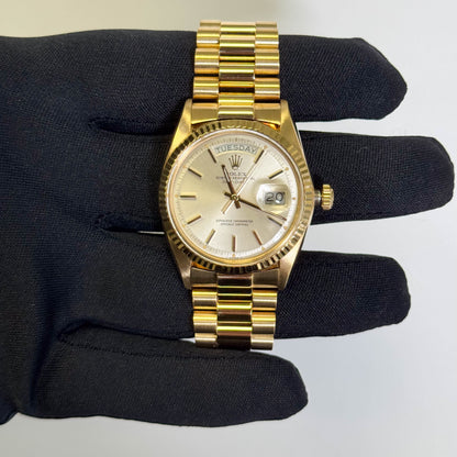 Rolex Day-Date 36mm Silver Dial Watch Ref# 18038 - Happy Jewelers Fine Jewelry Lifetime Warranty