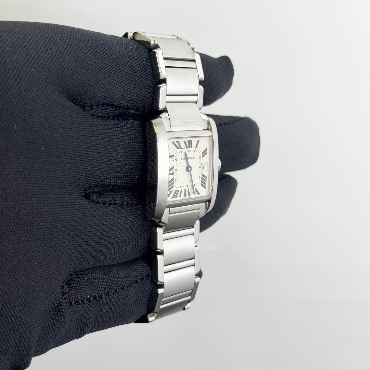Cartier Tank Stainless Steel 25mm White/Ivory Dial Watch Ref# W51011Q3
