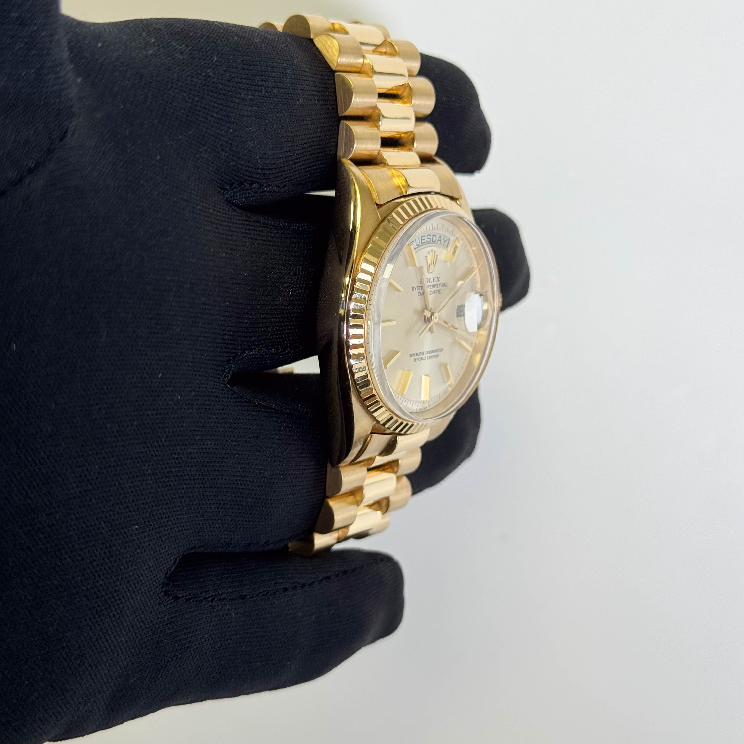 Rolex Day-Date 36mm Silver Dial Watch Ref# 18038