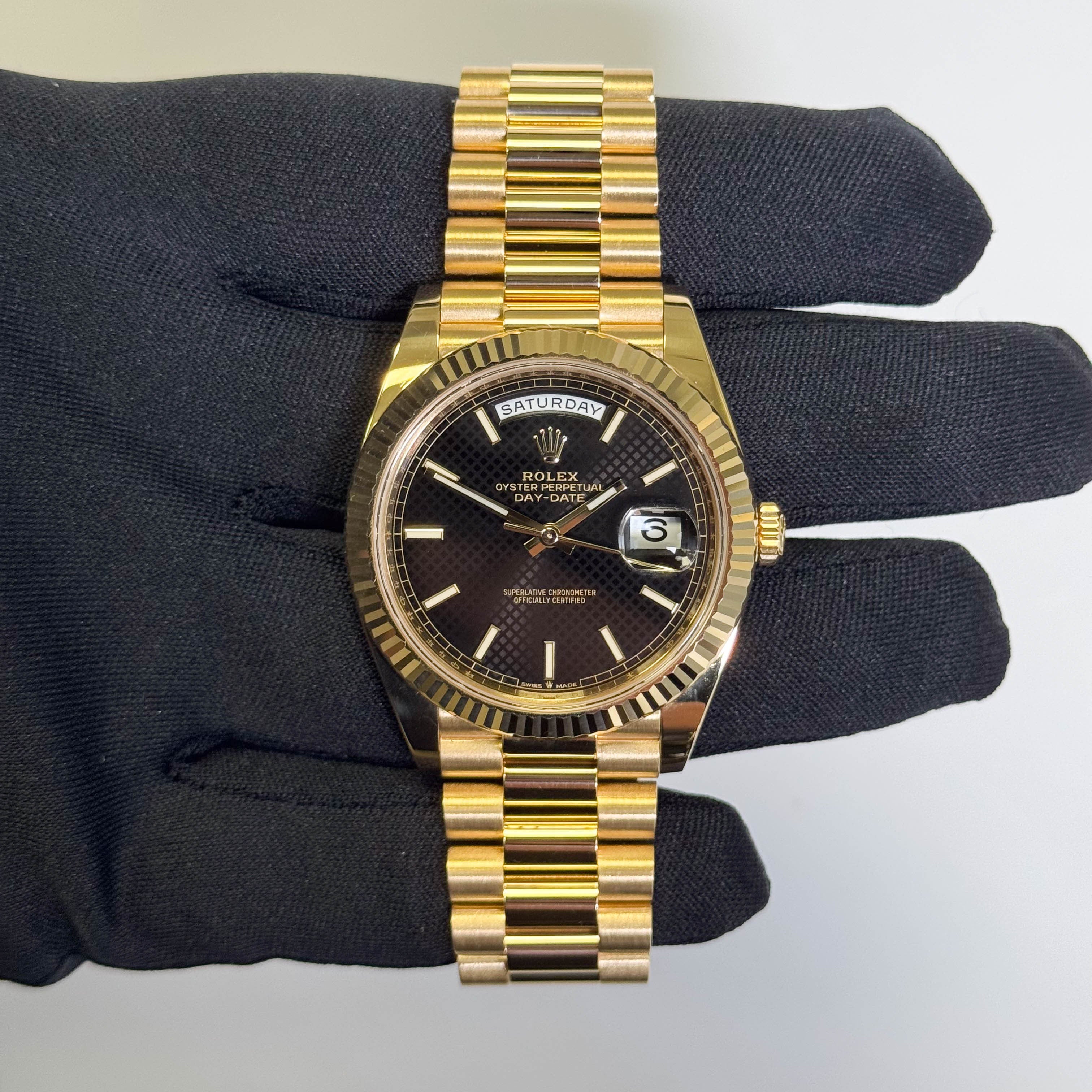 Rolex Day-Date 40mm Black Dial Watch Ref# 228238