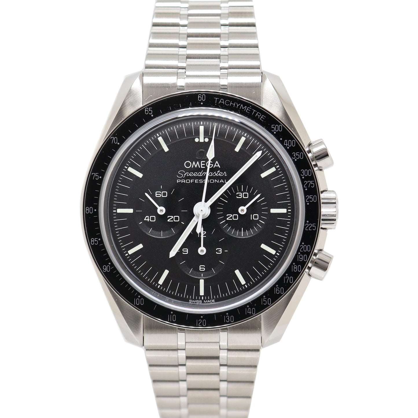 Omega Speedmaster Stainless Steel 42mm Black Chronograph Dial Watch Reference #: 310.30.42.50.01.002 - Happy Jewelers Fine Jewelry Lifetime Warranty