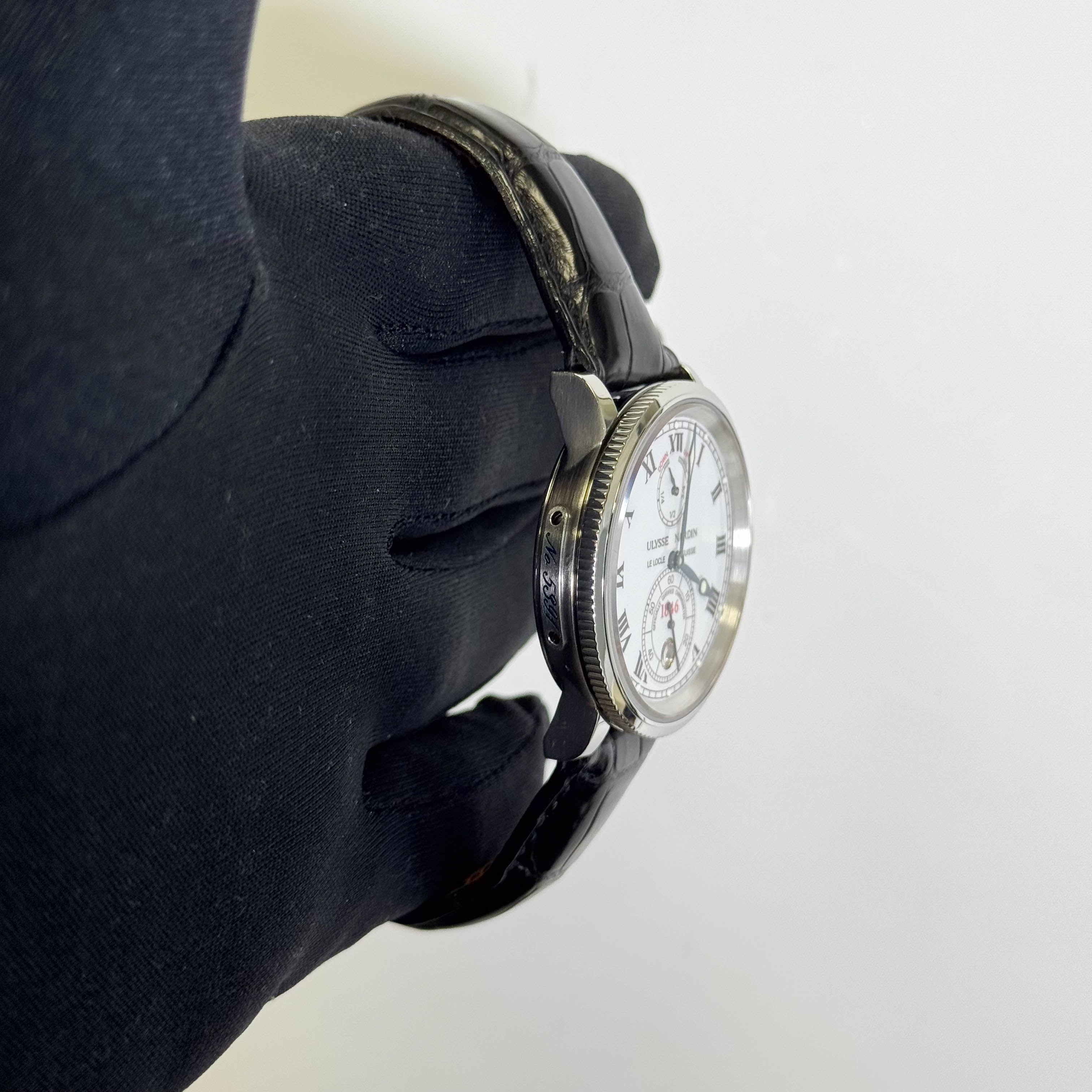 Ulysse Nardin Marine Chronometer 1846 38 mm White Dial Watch Ref# 263-22