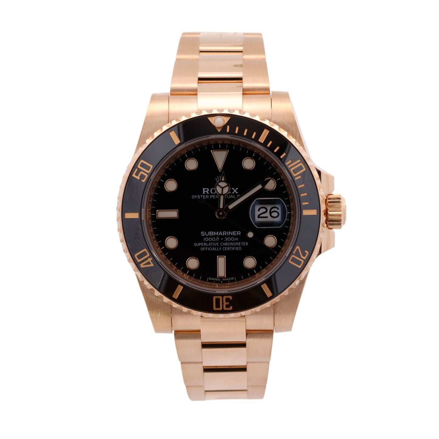 Rolex Submariner Yellow Gold 41mm Black Dot Dial Watch Reference# 116618LN - Happy Jewelers Fine Jewelry Lifetime Warranty
