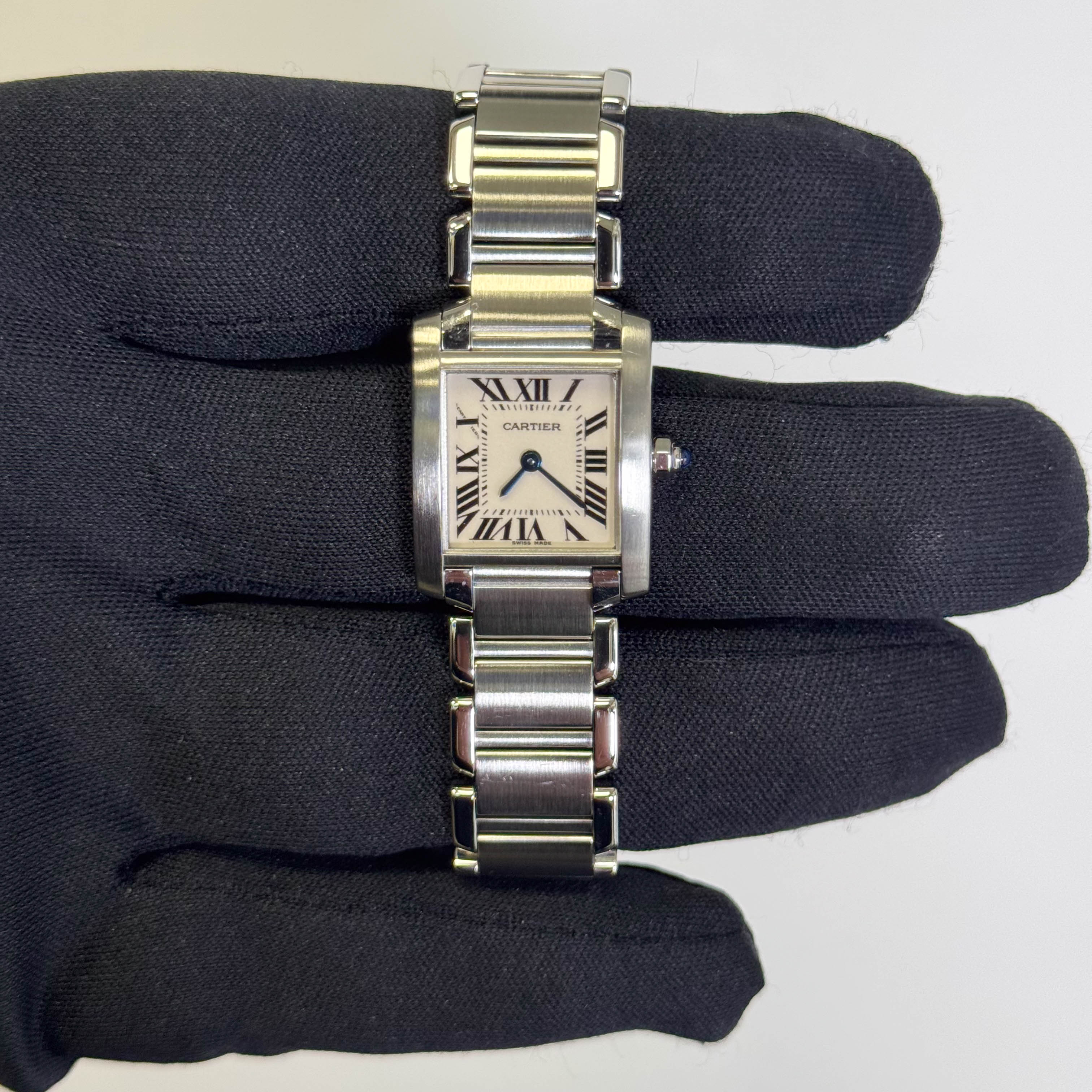 Cartier Tank Stainless Steel 20mm Ivory Dial Watch Ref# W51008Q3 - Happy Jewelers Fine Jewelry Lifetime Warranty